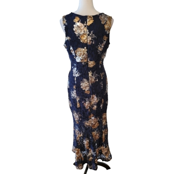 En Focus Studio Black Sleeveless Lace Maxi Dress Size 6 - Picture 4 of 6